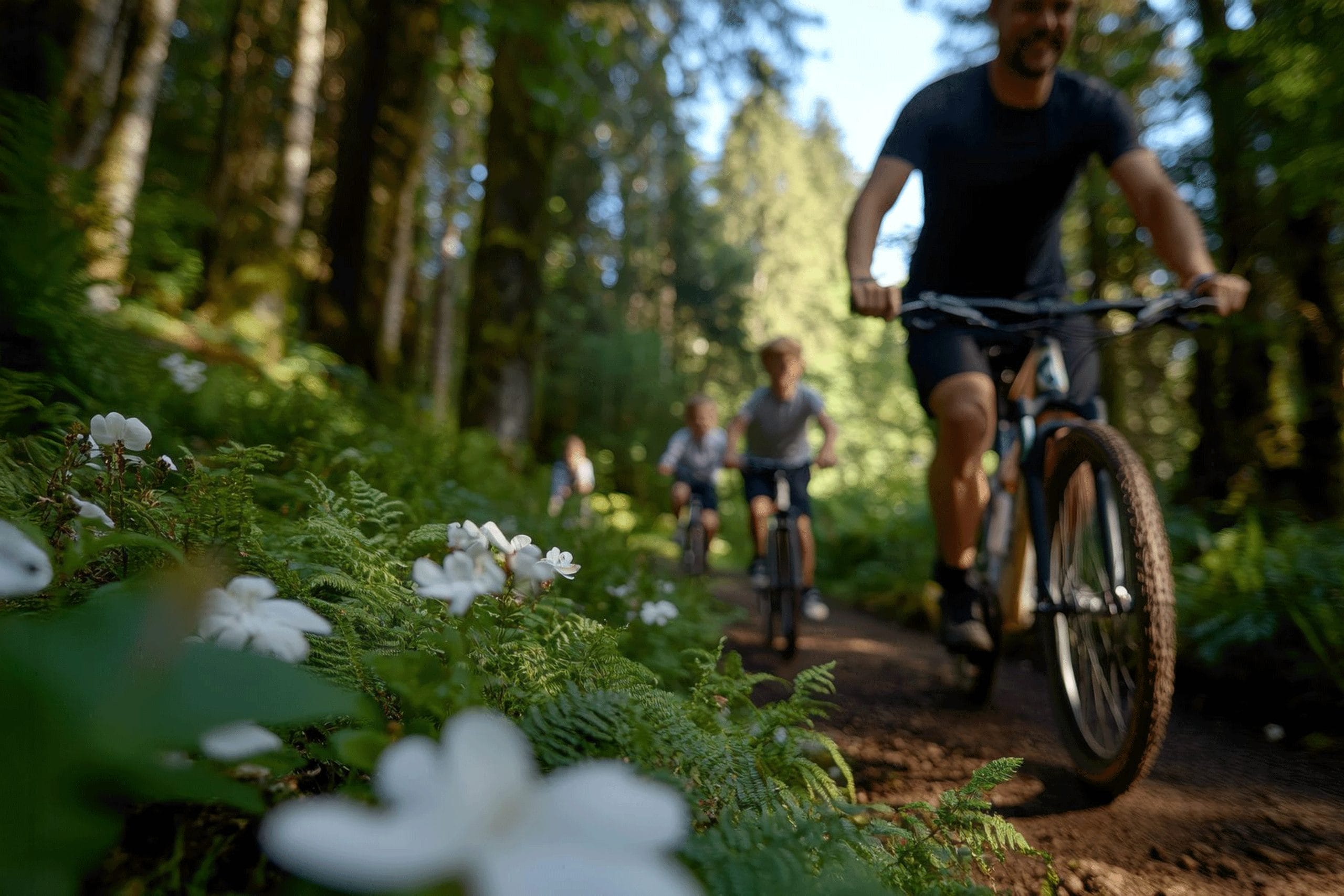 Family-Biking-on-Path